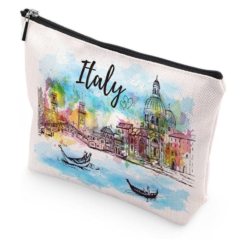 Sitsink Italy Souvenirs Travel Essentials - Venice Scene Italy Gifts for Women  Italy Trip Souvenir Small Makeup Bag for Purse  Watercolor Italian Themed Birthday Christmas Gifts for Friends Family - Image 2